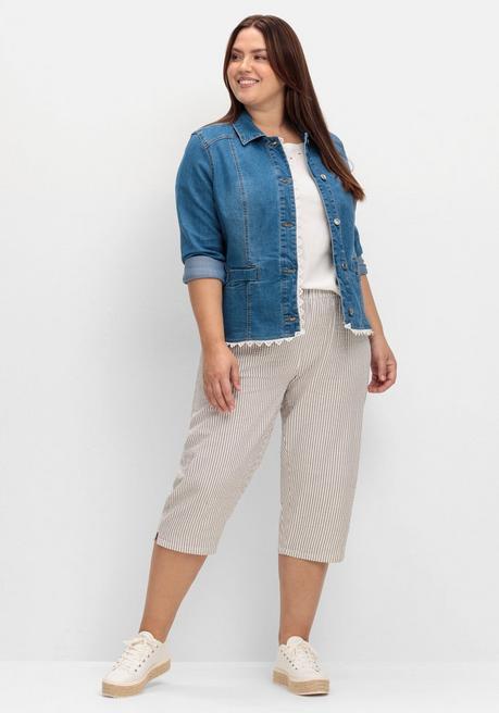 Sheego Jeansblazer Mit Spitzenborte - Blue Denim Sheego