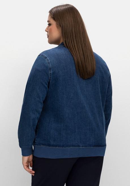 Sheego Jeansblouson In Patch-Optik - Blue Denim Sheego