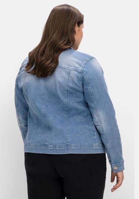 Sheego Jeansjacke In Leicht Taillierter Und Verkürzter Form - Light Blue Denim Sheego