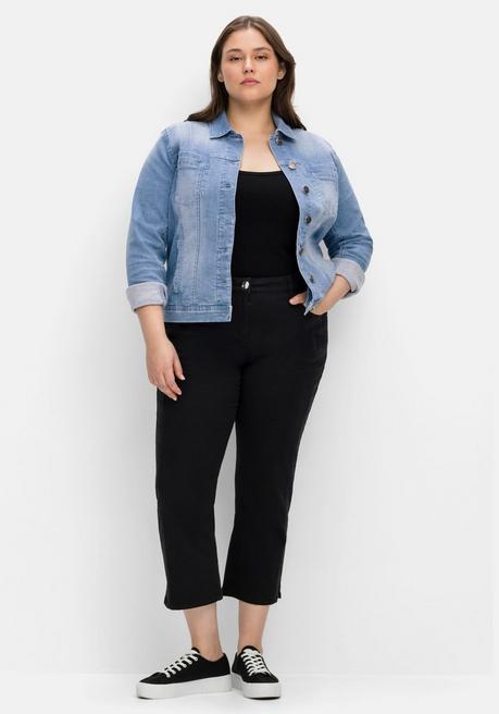 Sheego Jeansjacke In Leicht Taillierter Und Verkürzter Form - Light Blue Denim Sheego