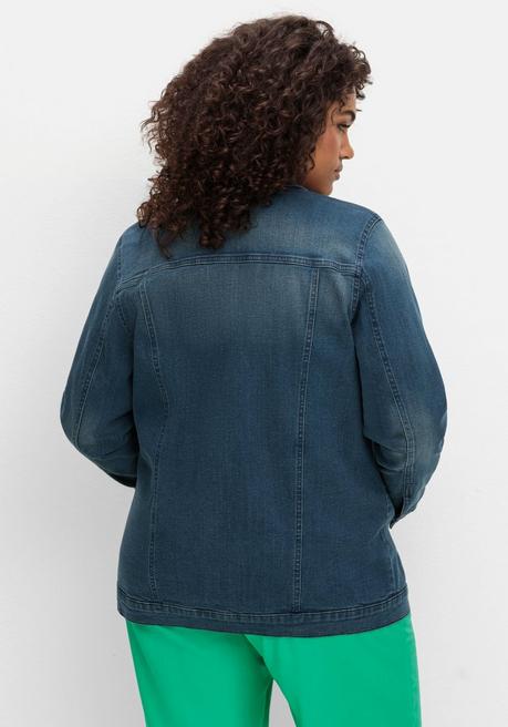 Sheego Jeansjacke In Taillierter Form, Mit Brusttaschen - Blue Denim Sheego