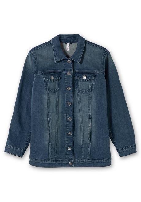 Sheego Jeansjacke In Taillierter Form, Mit Brusttaschen - Blue Denim Sheego