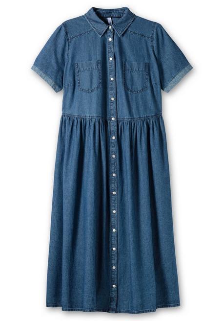 Sheego Jeanskleid Mit Blusenkragen Und Teilungsnaht - Blue Denim Sheego