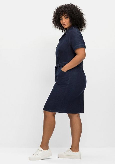 Sheego By Joe Browns Jeanskleid Mit Durchgehendem 2-Wege-Zipper - Dark Blue Denim Sheego