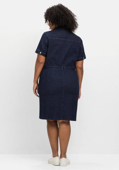 Sheego By Joe Browns Jeanskleid Mit Durchgehendem 2-Wege-Zipper - Dark Blue Denim Sheego