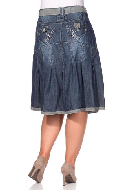 Sheego By Joe Browns Jeansrock Mit Falten - Blue Denim Sheego