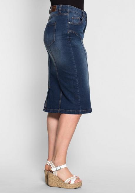 Sheego Jeansrock Mit Teilungsnähten - Dark Blue Denim Sheego