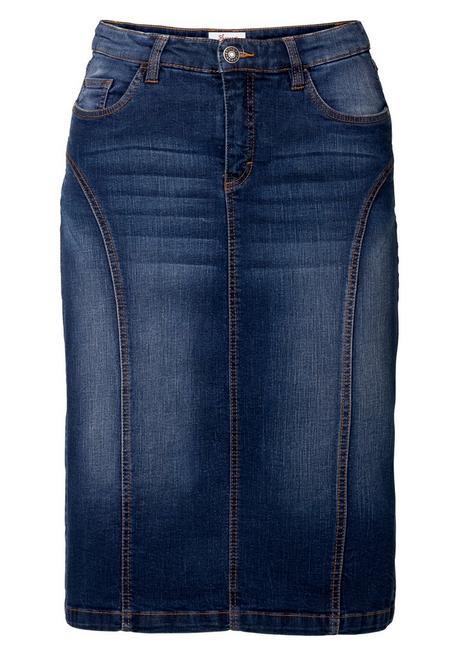 Sheego Jeansrock Mit Teilungsnähten - Dark Blue Denim Sheego