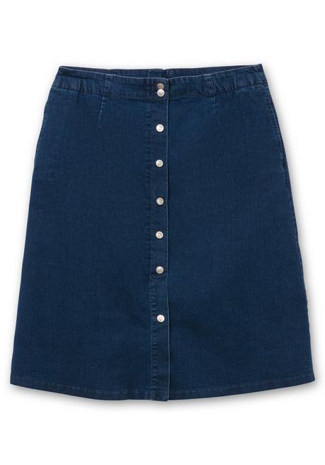 Sheego Jeansrock Mit Zierknopfleiste, In A-Linie - Blue Denim Sheego