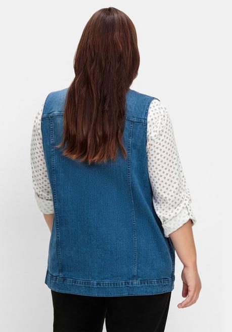Sheego Jeansweste In Leicht Taillierter Form - Blue Denim Sheego