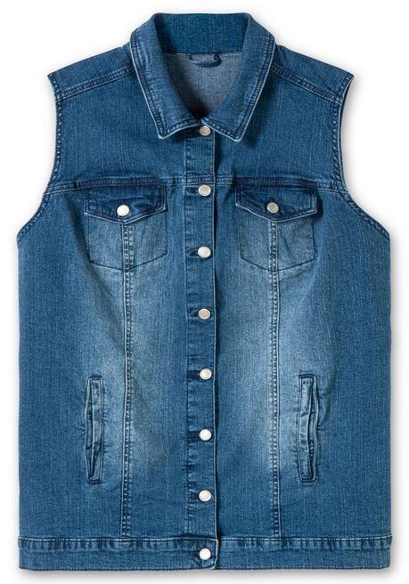 Sheego Jeansweste In Leicht Taillierter Form - Blue Denim Sheego