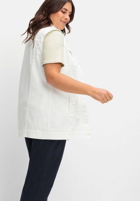 Sheego Jeansweste In Leicht Taillierter Form - White Denim Sheego