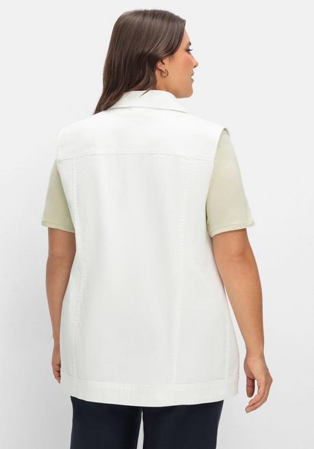 Sheego Jeansweste In Leicht Taillierter Form - White Denim Sheego