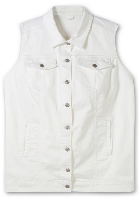 Sheego Jeansweste In Leicht Taillierter Form - White Denim Sheego