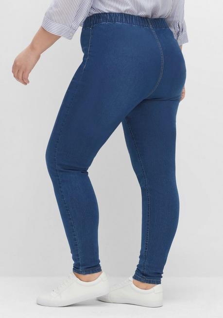 Sheego Jeggings In Individueller Waschung - Blue Denim Sheego