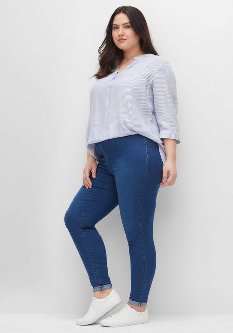 Sheego Jeggings In Individueller Waschung - Blue Denim Sheego