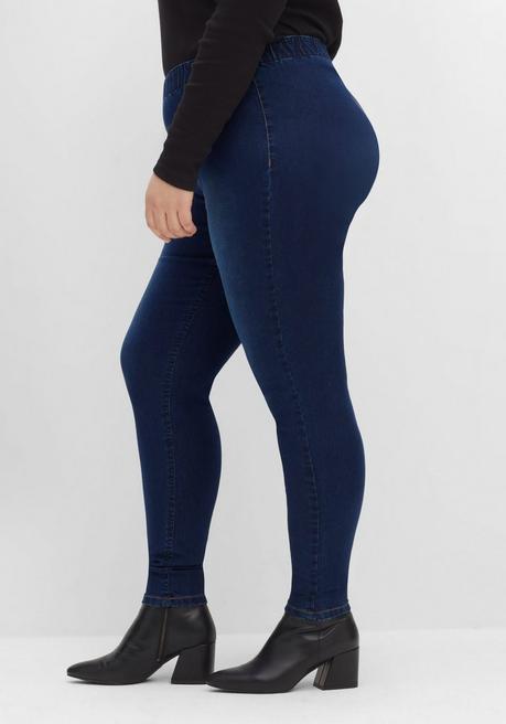 Sheego Jeggings In Individueller Waschung - Dark Blue Denim Sheego