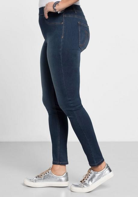 Sheego Jeggings In Power-Stretch-Qualität, Mit Schlupfbund - Dark Blue Denim Sheego