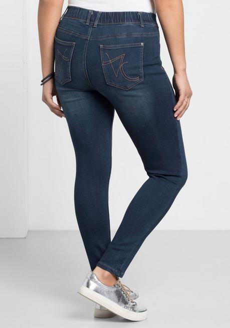 Sheego Jeggings In Power-Stretch-Qualität, Mit Schlupfbund - Dark Blue Denim Sheego