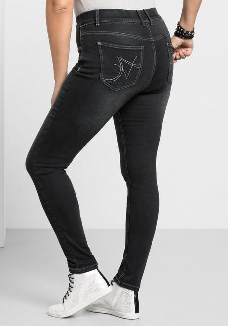 Sheego Jeggings In Power-Stretch-Qualität, Mit Schlupfbund - Black Denim Sheego