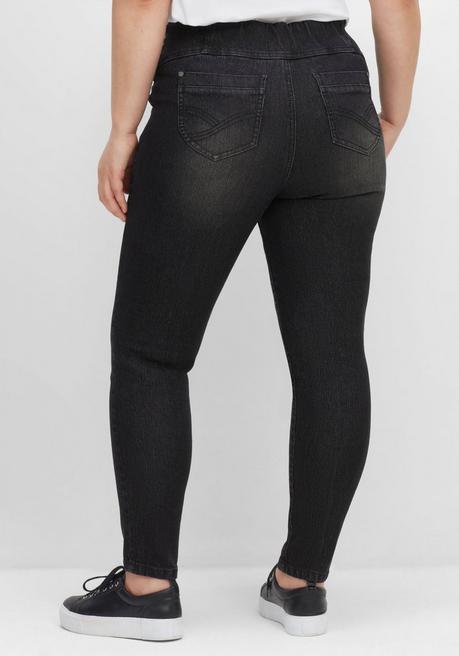 Sheego Jeggings Mit Breitem Gummibund - Black Denim Sheego