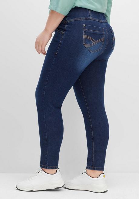 Sheego Jeggings Mit Breitem Gummibund - Dark Blue Denim Sheego