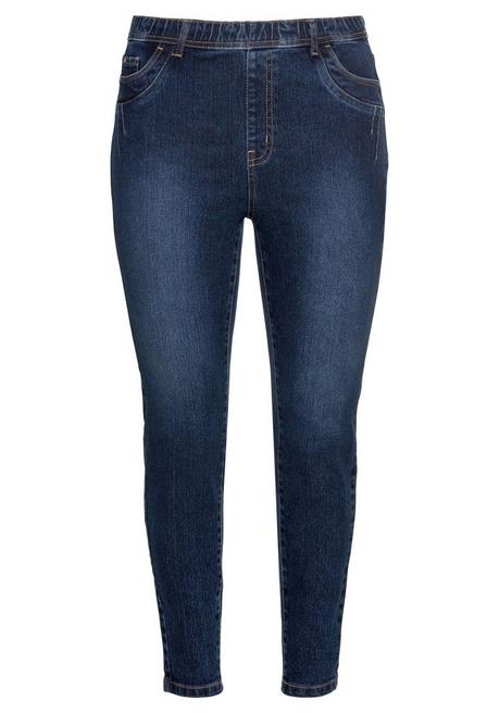 Sheego Jeggings Mit Gummibund Und Gürtelschlaufen - Dark Blue Denim Sheego