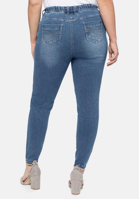 Sheego Jeggings Mit Gummibund Und Gürtelschlaufen - Light Blue Used Denim Sheego