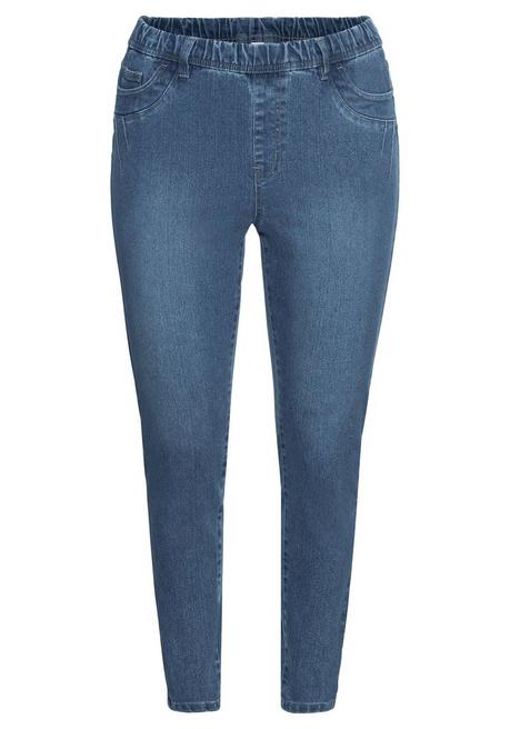 Sheego Jeggings Mit Gummibund Und Gürtelschlaufen - Light Blue Used Denim Sheego