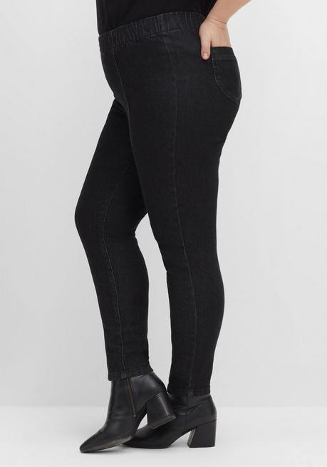 Sheego Jeggings Mit Teilungsnähten - Black Denim Sheego