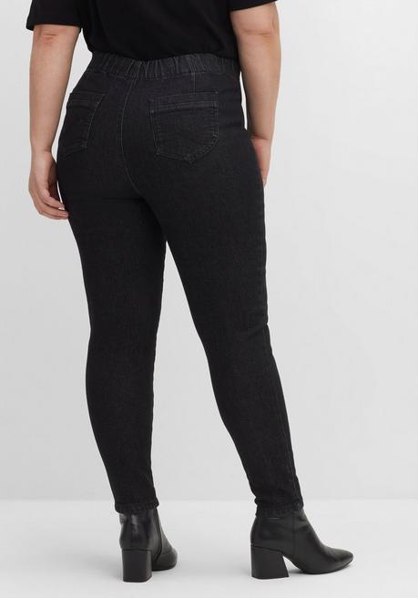 Sheego Jeggings Mit Teilungsnähten - Black Denim Sheego