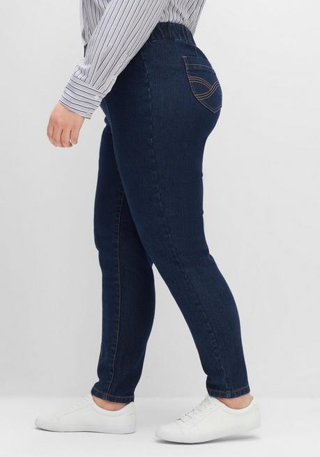 Sheego Jeggings Mit Teilungsnähten - Dark Blue Denim Sheego
