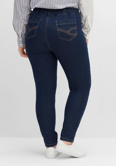 Sheego Jeggings Mit Teilungsnähten - Dark Blue Denim Sheego