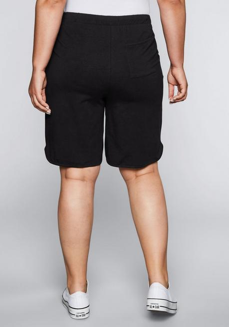 Sheego Jersey-Bermudas Mit Schlupfbund Und Tunnelzug - Schwarz Sheego