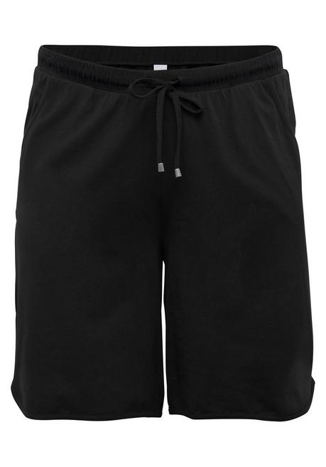 Sheego Jersey-Bermudas Mit Schlupfbund Und Tunnelzug - Schwarz Sheego