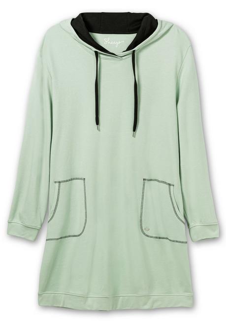 Sheego Jersey-Kapuzenkleid Mit Kontrastdetails - Mint Sheego