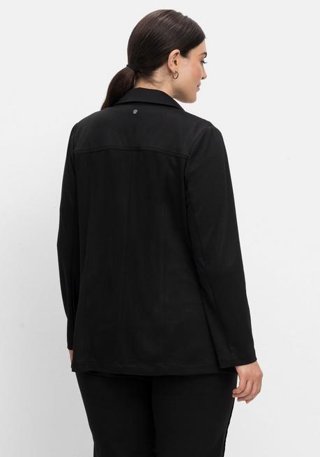 Sheego Jerseyblazer Mit Reverskragen, Leicht Tailliert - Schwarz Sheego