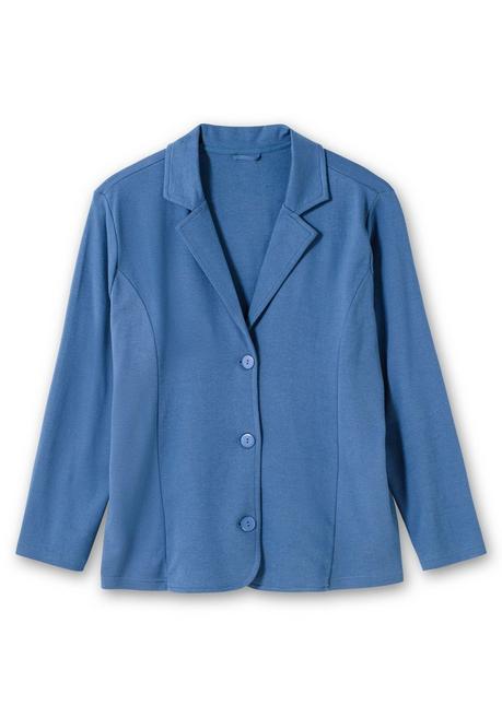 Sheego Jerseyblazer Mit Reverskragen Und Knopfverschluss - Jeansblau Sheego
