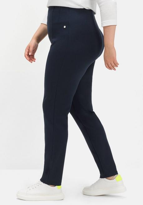 Sheego Jerseyhose Aus Interlock, Schmale Beinform - Nachtblau Sheego