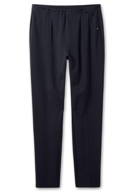 Sheego Jerseyhose Aus Interlock, Schmale Beinform - Nachtblau Sheego