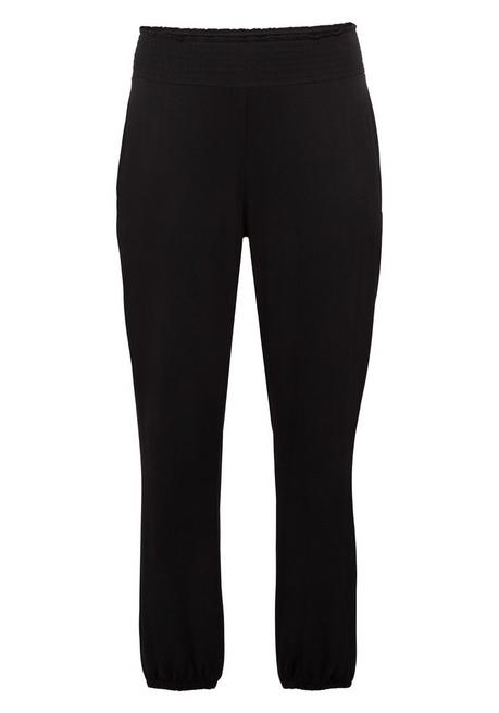 Sheego Jerseyhose Mit Breitem Smokbund - Schwarz Sheego