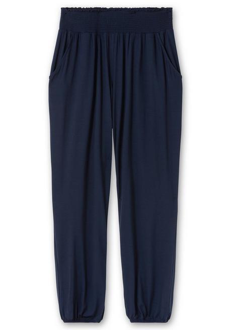 Sheego Jerseyhose Mit Smokbund Und Gummibündchen - Marine Sheego