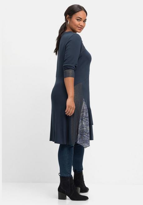 Sheego By Joe Browns Jerseykleid Im Mustermix, Leicht Elastisch - Nachtblau Sheego