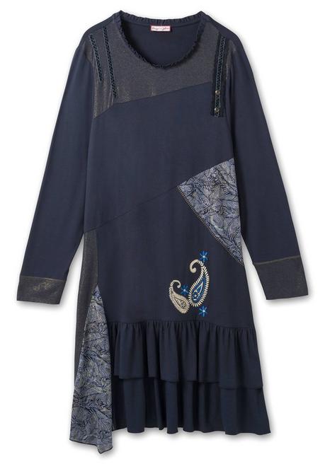 Sheego By Joe Browns Jerseykleid Im Mustermix, Leicht Elastisch - Nachtblau Sheego