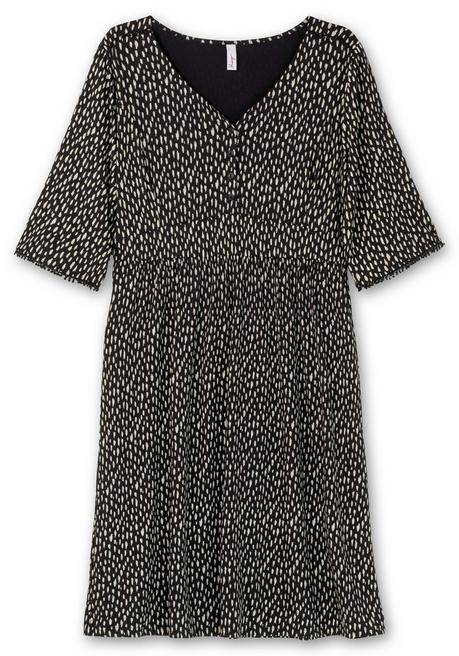 Sheego Jerseykleid In Petite Passform, Mit Allovermuster - Schwarz Gemustert Sheego
