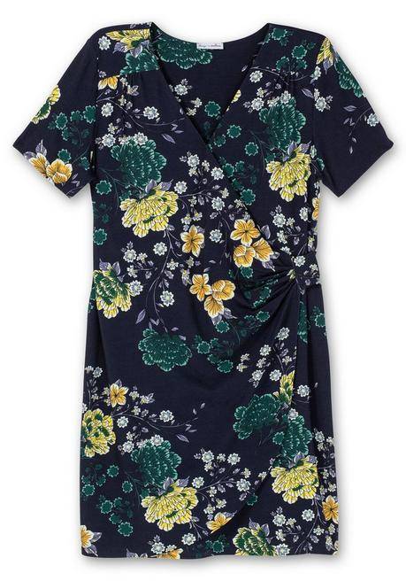 Sheego By Joe Browns Jerseykleid In Wickeloptik, Mit Alloverdruck - Nachtblau Gemustert Sheego