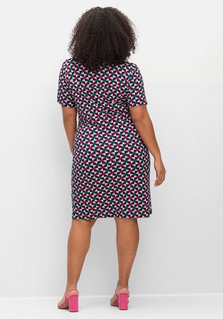 Sheego By Joe Browns Jerseykleid In Wickeloptik, Mit Alloverdruck - Pink Bedruckt Sheego