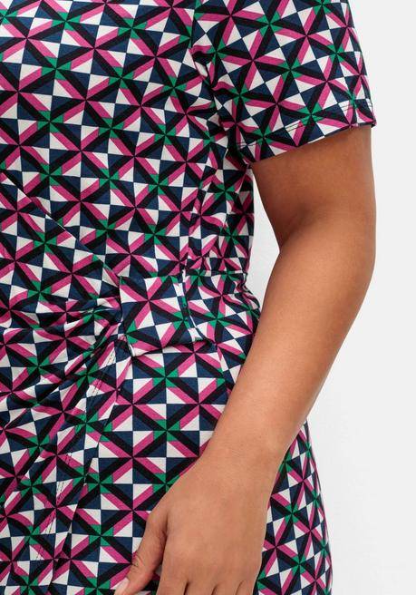 Sheego By Joe Browns Jerseykleid In Wickeloptik, Mit Alloverdruck - Pink Bedruckt Sheego