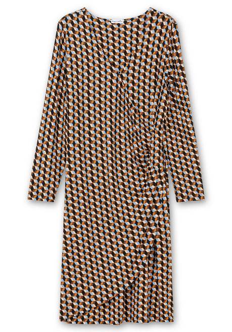 Sheego By Joe Browns Jerseykleid In Wickeloptik, Mit Grafikprint - Beigefarben Gemustert Sheego