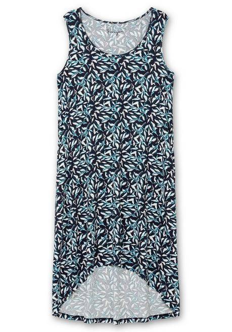 Sheego Jerseykleid Mit Blätterdruck Und Taschen - Tiefblau Gemustert Sheego